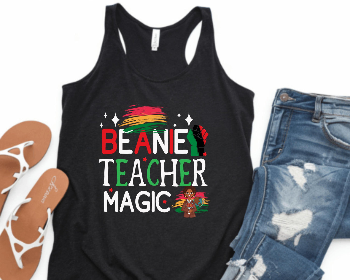 Magic Beanie Teacher Tank Top - Unisex Barnard Tank, Sleeveless Shirt, Summer Apparel, Lightweight Tee, Gift for Teacher