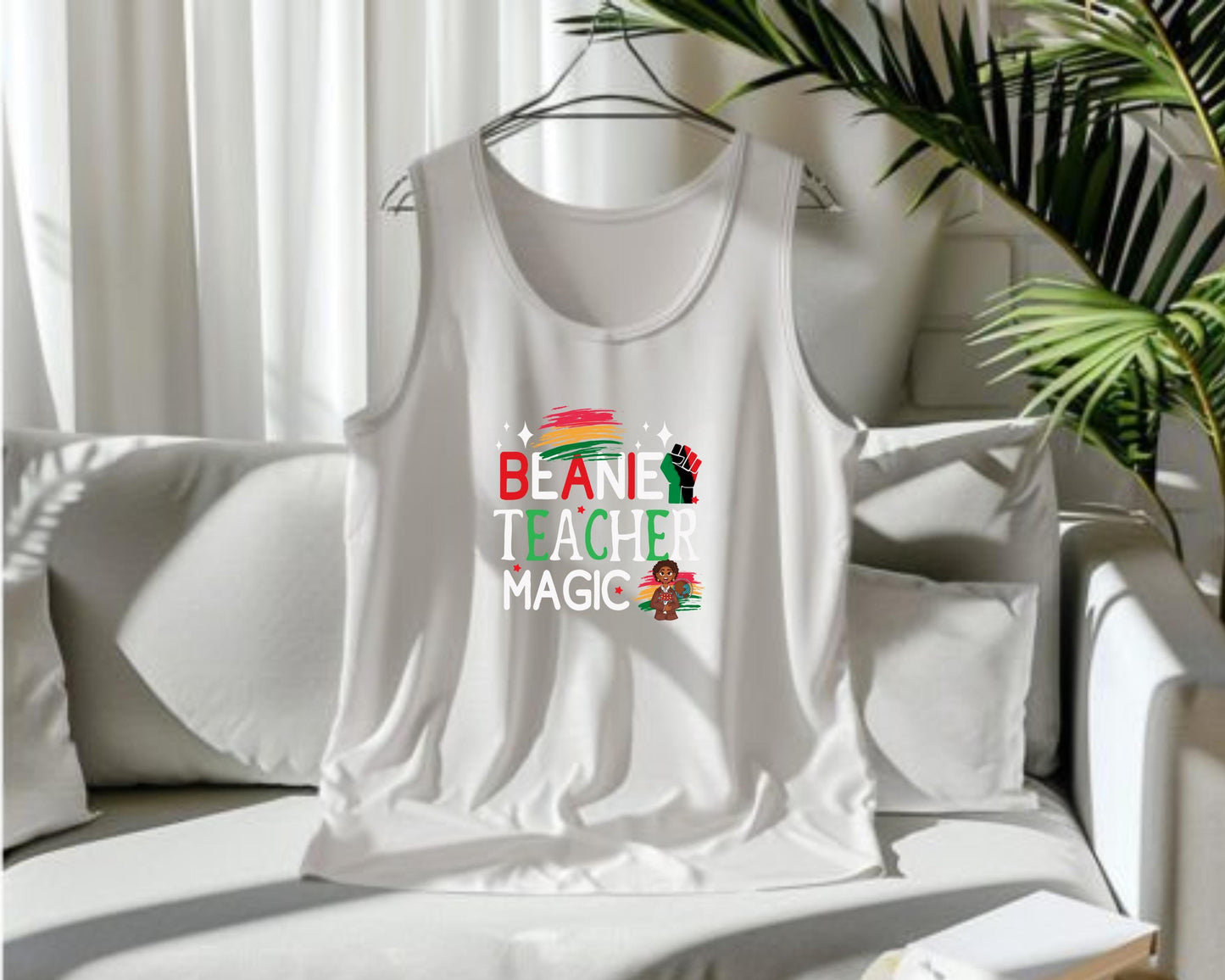 Magic Beanie Teacher Tank Top - Unisex Barnard Tank, Sleeveless Shirt, Summer Apparel, Lightweight Tee, Gift for Teacher