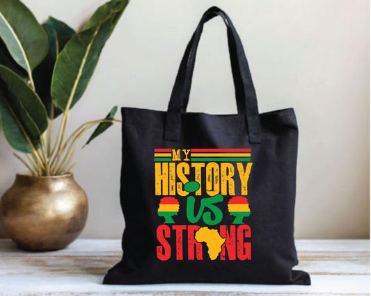 Strong History Cotton Canvas Tote Bag - Eco-Friendly Shoulder Bag, Reusable Shopping Bag, Historical Tote, Teacher Gift, Library Tote, Book