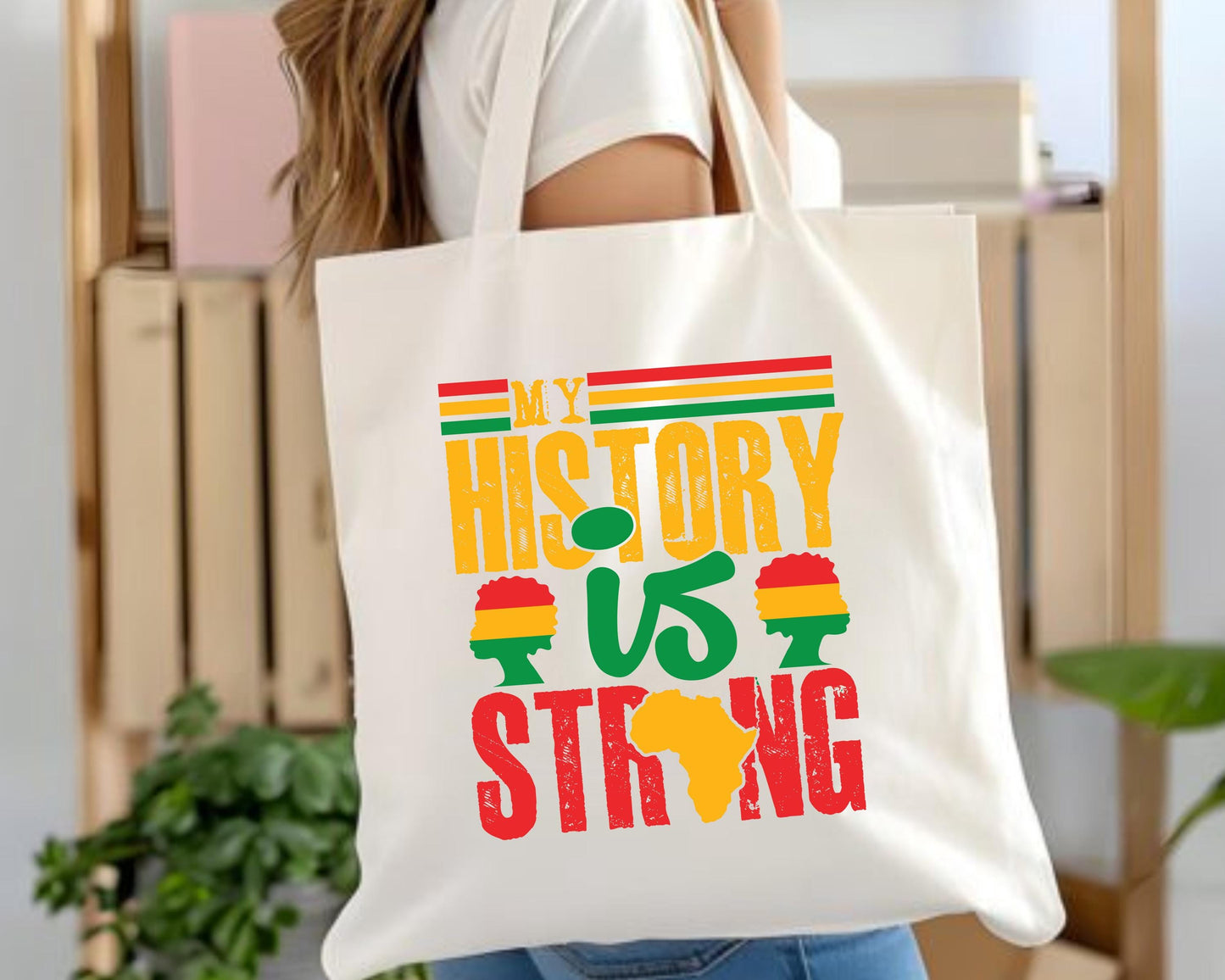 Strong History Cotton Canvas Tote Bag - Eco-Friendly Shoulder Bag, Reusable Shopping Bag, Historical Tote, Teacher Gift, Library Tote, Book