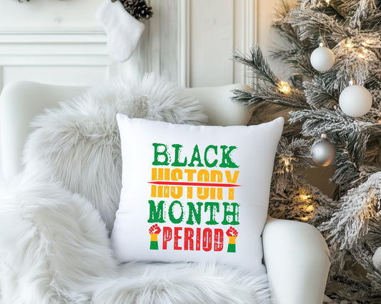 Black History Month Period Pillow, African American Heritage Decor, Cultural Pride Cushion, Empowerment Throw Pillow, Spun Polyester Lumbar