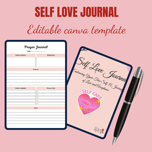 Editable Template Self Love Workbook Digital Self Love Planner Self Care Journal Affirmation Journal Self Love Journal Printable and