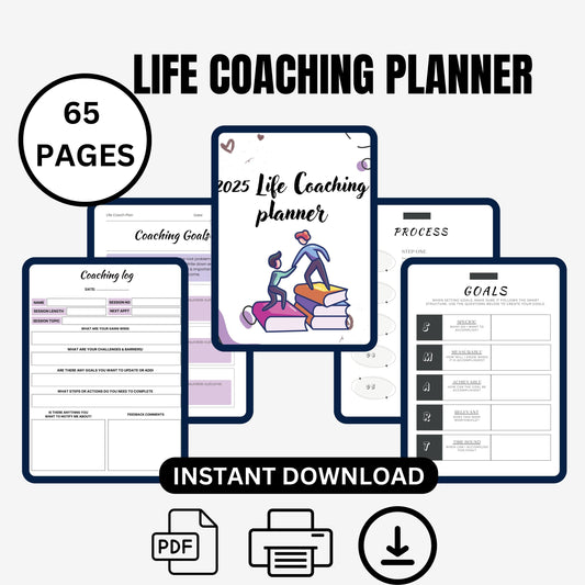 Life Coaching Planner, Coaching Worksheet template, Life Coaching tools, Coaching Resources