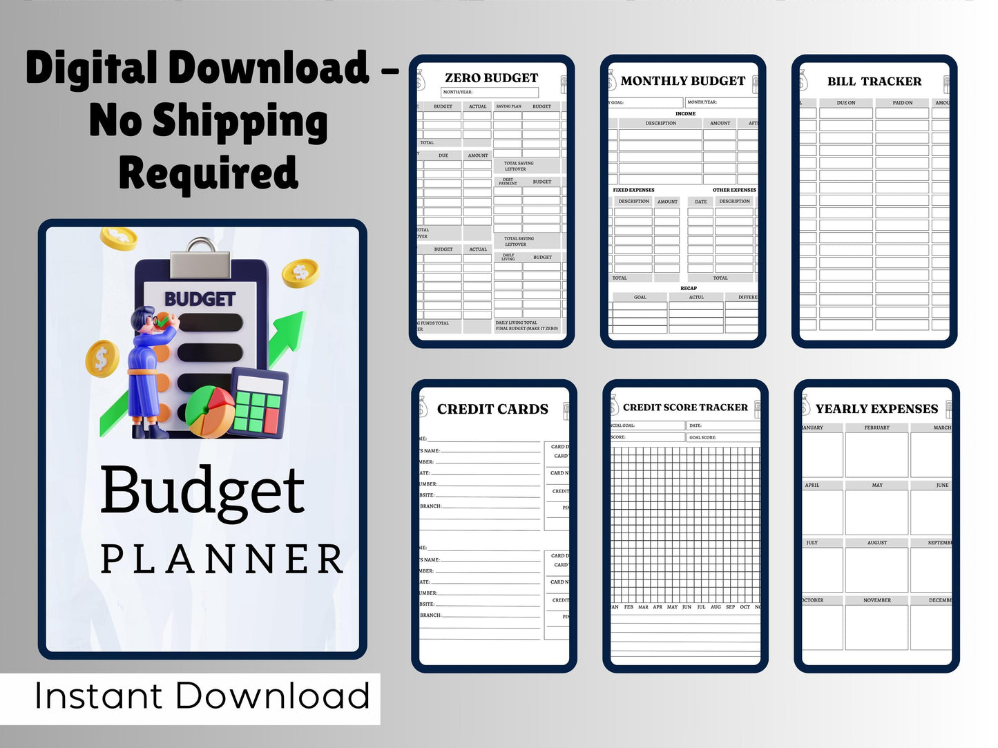 2025 Budget Planner | Printable Financial Tracker & Yearly Finance Organizer