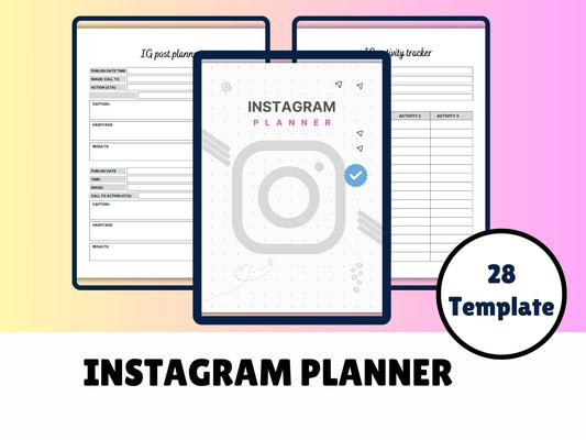 Instagram Post Planner Printable – Social Media Content Planner for Business, Marketing, and Posting