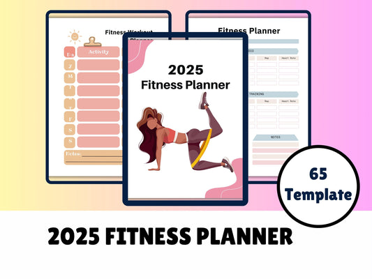 2025 Fitness Planner - Workout Routine, Daily Workout, Exercise Planner, Food Planner, Weight Tracker, Calories Tracker, Workout Planner