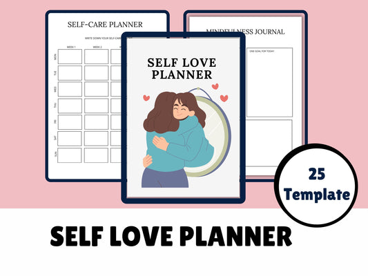 Self Love Journal Printable and Editable Template | Self Love Workbook | Digital Self Love Planner | Self Care Journal | Affirmation Journal