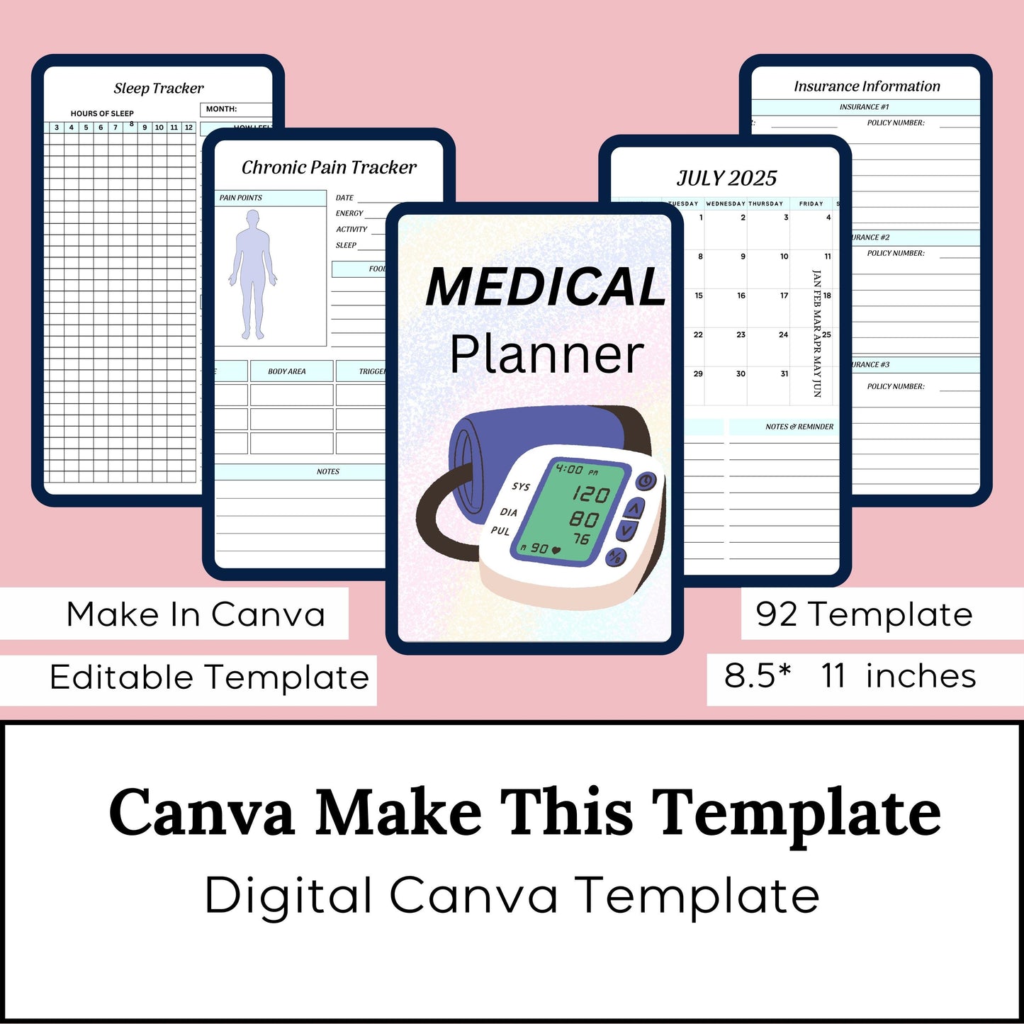 Digital Medical Planner, Medical Log, Medical Planning, ipad Goodnotes Planner, Health Log, Healthcare Planner, Medication Tracker, Wellness