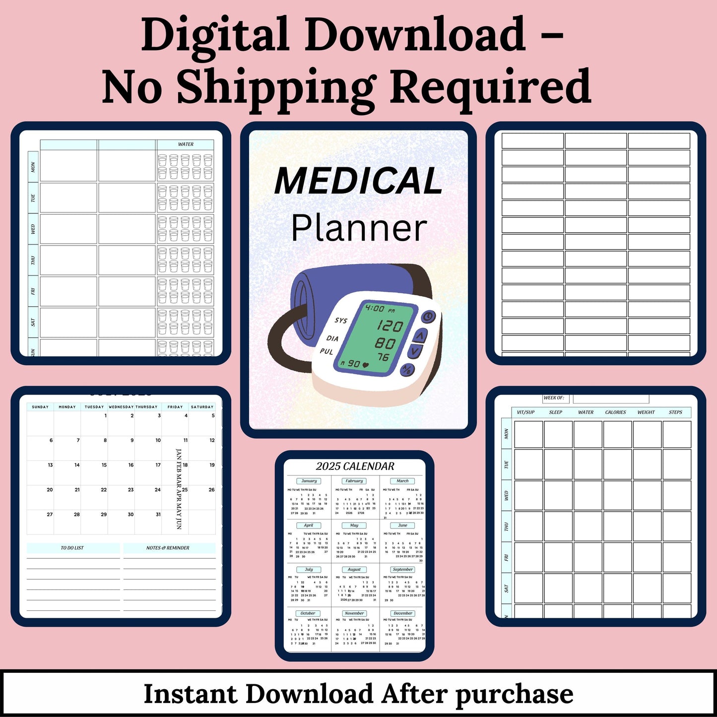 Digital Medical Planner, Medical Log, Medical Planning, ipad Goodnotes Planner, Health Log, Healthcare Planner, Medication Tracker, Wellness