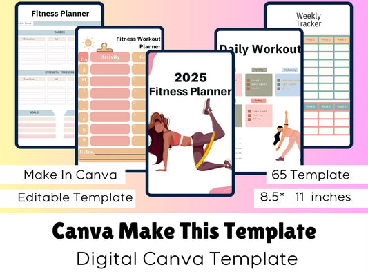 2025 Fitness Planner - Workout Routine, Daily Workout, Exercise Planner, Food Planner, Weight Tracker, Calories Tracker, Workout Planner