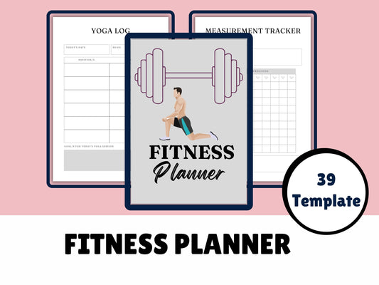 Fitness Planner, Workout Planner Fitness Journal, Wellness,  Weight Loss Tracker,, Health Goal, Meal Planner, Self Care, Habit Tracker