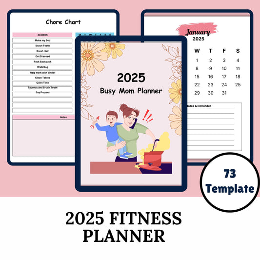 2025 ADHD Busy Mom Planner, Printable Daily Organizer, ADHD Planner for Moms, Time Management Journal, Productivity Planner