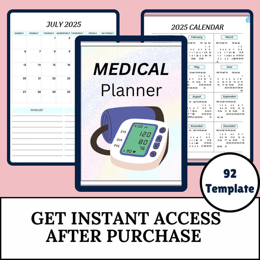 Digital Medical Planner, Medical Log, Medical Planning, ipad Goodnotes Planner, Health Log, Healthcare Planner, Medication Tracker, Wellness